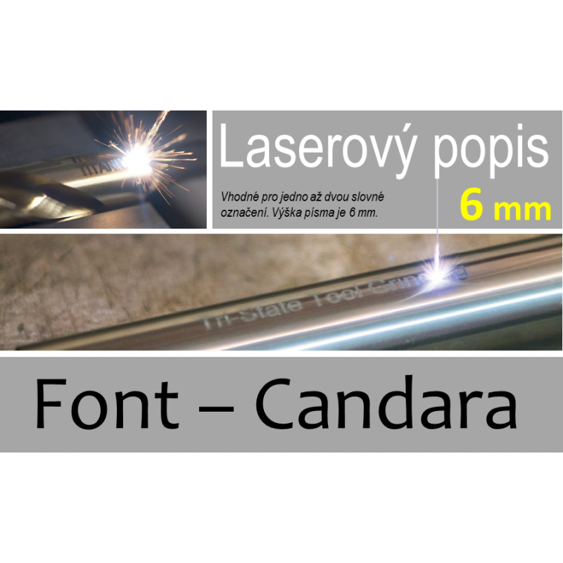 Nerezové fajky - laserový popis Candara 6mm