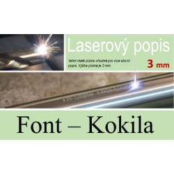 Nerezové fajky - laserový popis Kokila 3mm